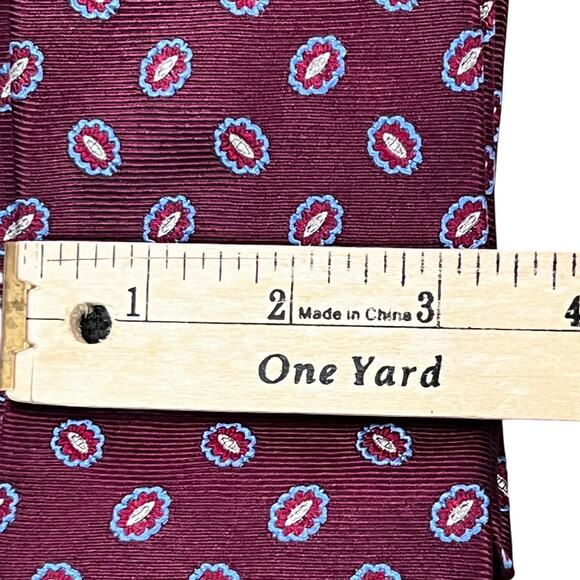 Vintage Brooks Brothers Neck Tie Burgundy Floral Repp Silk Classic Preppy USA - Picture 6 of 9
